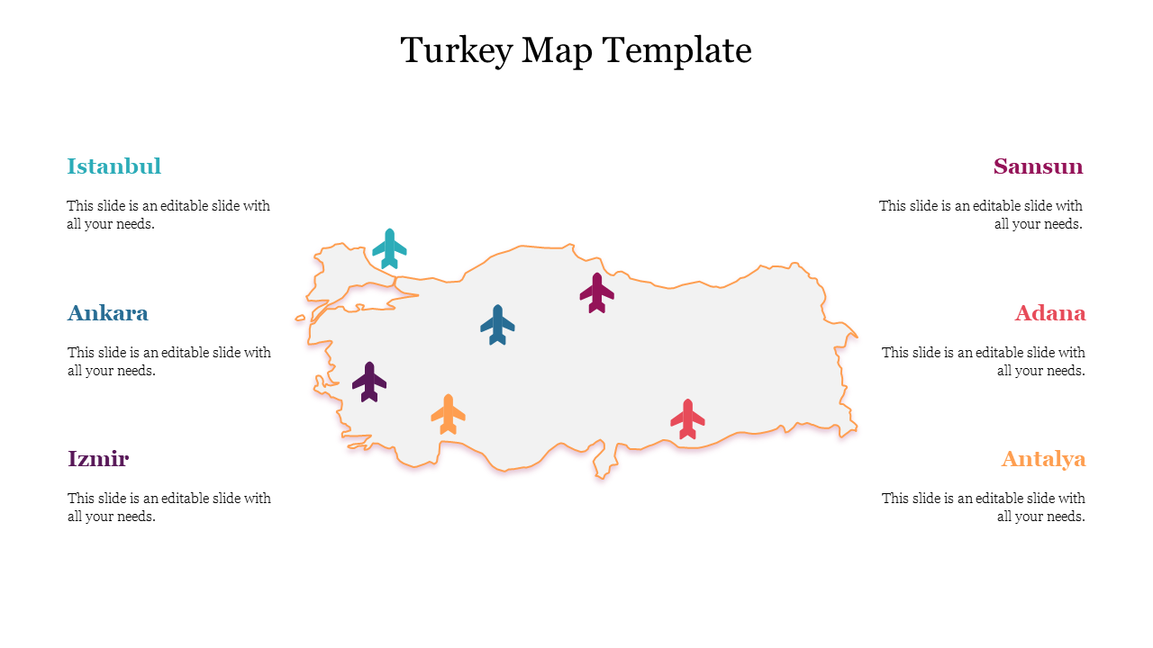Turkey Map Template